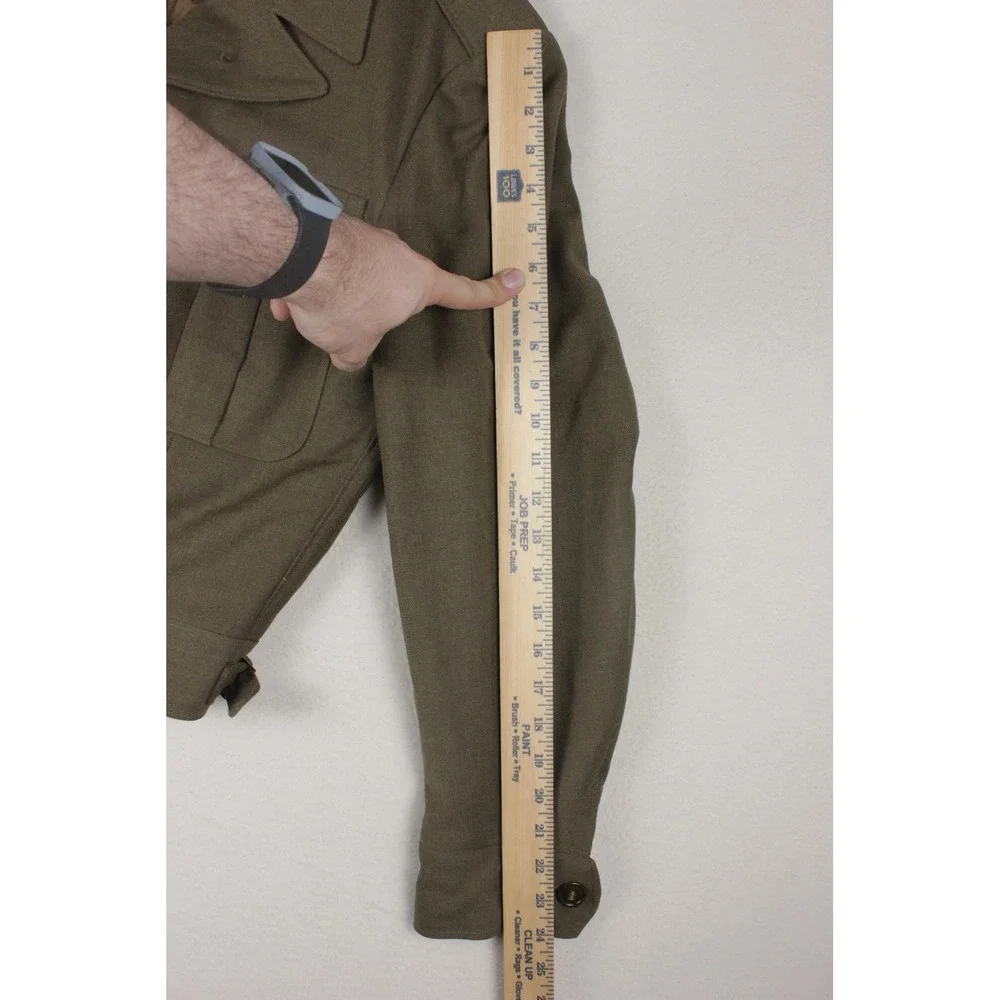 Vintage 1946 US Army Wool Field Jacket 36R WWII Post War Quartermaster Coat